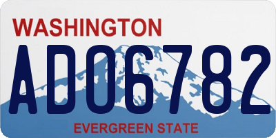 WA license plate ADO6782