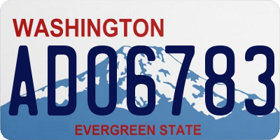 WA license plate ADO6783