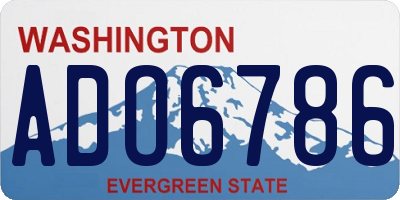 WA license plate ADO6786