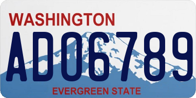 WA license plate ADO6789