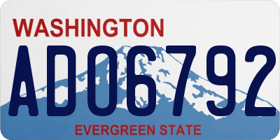 WA license plate ADO6792