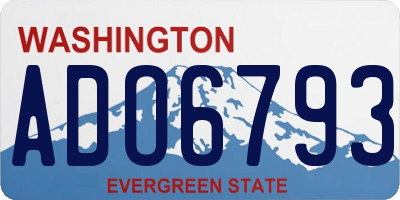 WA license plate ADO6793
