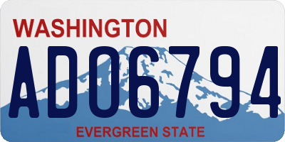 WA license plate ADO6794