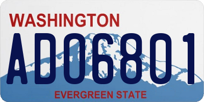 WA license plate ADO6801