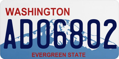 WA license plate ADO6802