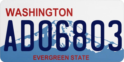 WA license plate ADO6803