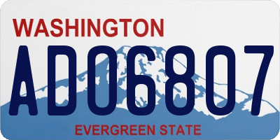 WA license plate ADO6807
