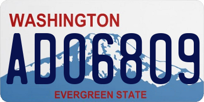 WA license plate ADO6809