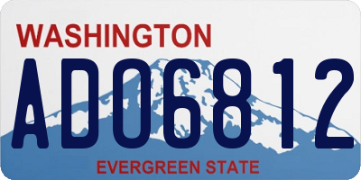 WA license plate ADO6812
