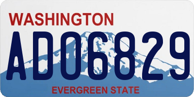WA license plate ADO6829