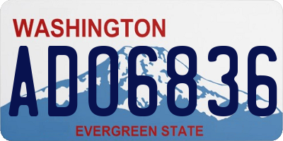 WA license plate ADO6836