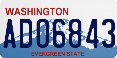 WA license plate ADO6843