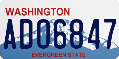 WA license plate ADO6847
