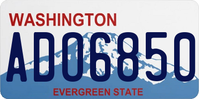 WA license plate ADO6850