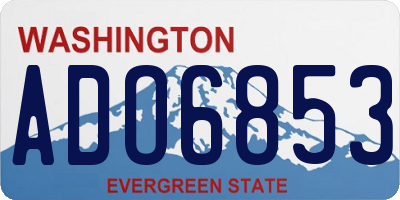 WA license plate ADO6853