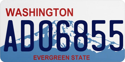 WA license plate ADO6855