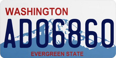 WA license plate ADO6860