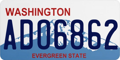 WA license plate ADO6862