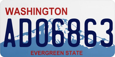 WA license plate ADO6863