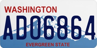 WA license plate ADO6864