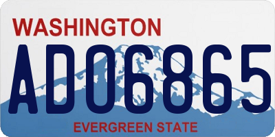 WA license plate ADO6865