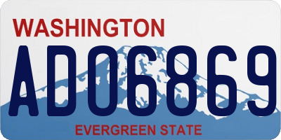WA license plate ADO6869
