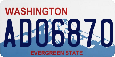 WA license plate ADO6870