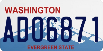 WA license plate ADO6871