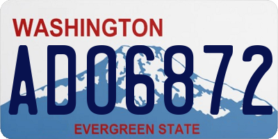 WA license plate ADO6872