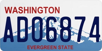 WA license plate ADO6874