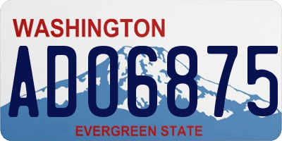 WA license plate ADO6875