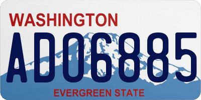 WA license plate ADO6885
