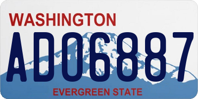 WA license plate ADO6887