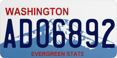 WA license plate ADO6892