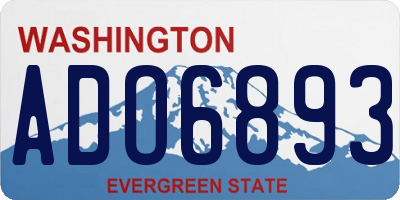 WA license plate ADO6893