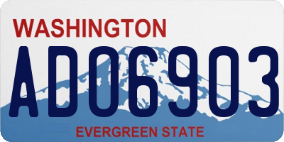 WA license plate ADO6903