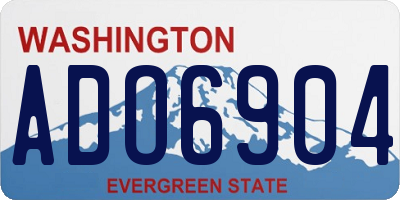 WA license plate ADO6904