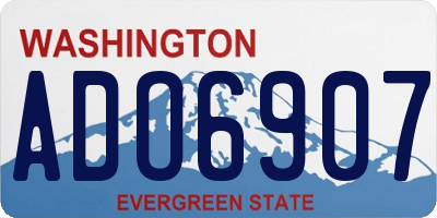 WA license plate ADO6907