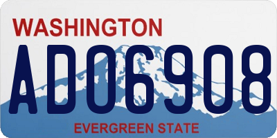 WA license plate ADO6908