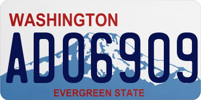 WA license plate ADO6909
