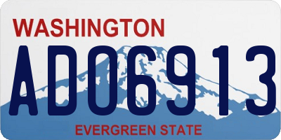 WA license plate ADO6913