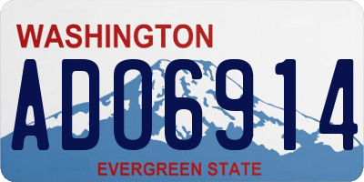 WA license plate ADO6914
