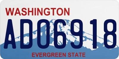 WA license plate ADO6918