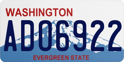 WA license plate ADO6922