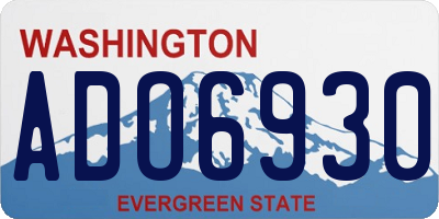 WA license plate ADO6930