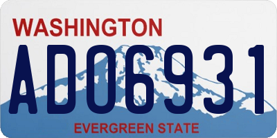 WA license plate ADO6931