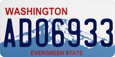 WA license plate ADO6933