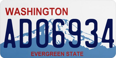 WA license plate ADO6934