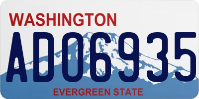 WA license plate ADO6935
