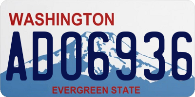 WA license plate ADO6936